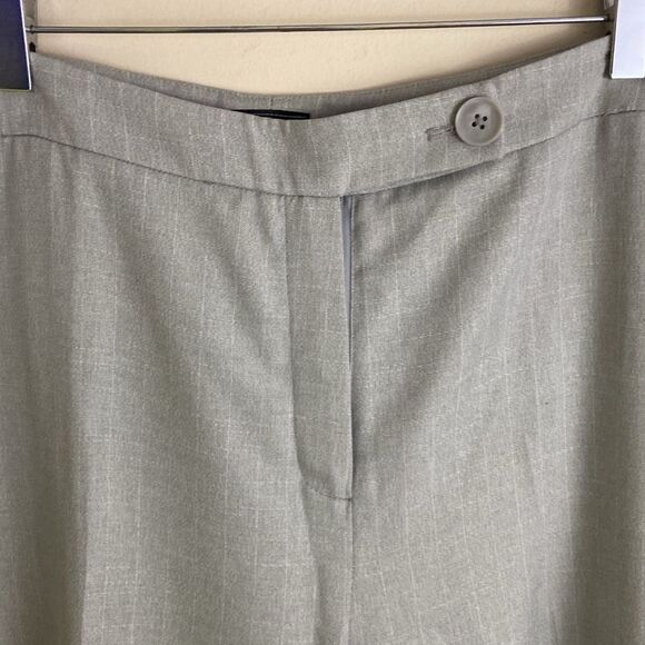 Long Tall Sally Grey Check Flat Front Wide Leg Pants size 16 Tall Career Work - Picture 4 of 12